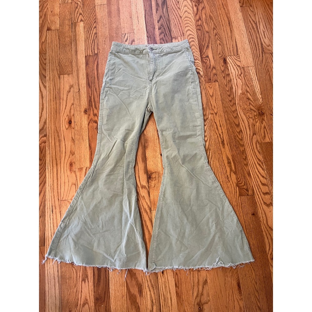 Free People Just Float On Flare Corduroy Pants Sage Green 28 Bell Bottoms